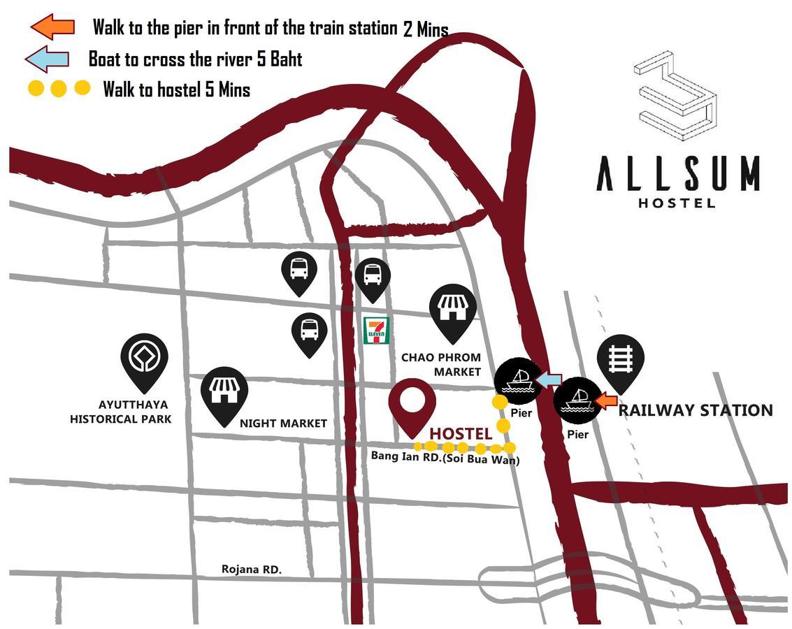 Allsum Hostel Phra Nakhon Si Ayutthaya Dış mekan fotoğraf